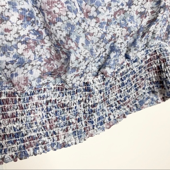 GUESS Sheer Pleated Floral Shirt Elastic Waist - Picture 6 of 10